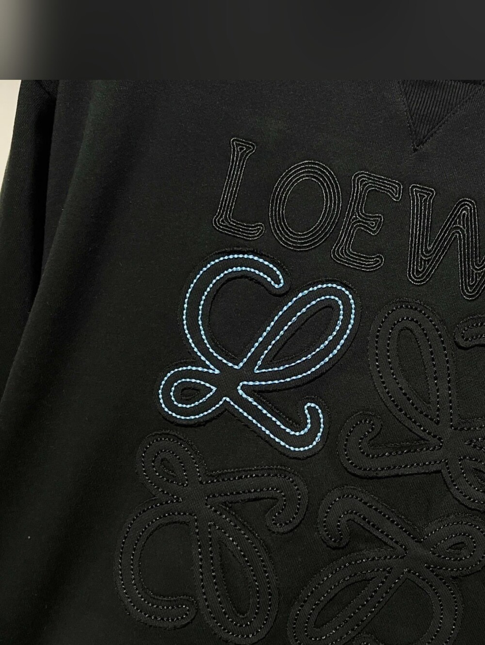 Loewe Black Embroidered Logo Crewneck Sweater Small Unisex New - Picture 8 of 11